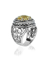 Filigree Art Citrine Gemstone Women Silver Bold Ring - Filigranist Jewelry