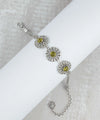 Filigree Art Citrine Gemstone Women Silver Link Bracelet - Filigranist Jewelry