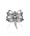 Filigree Art Dragonfly Design Women Silver Cocktail Ring - Filigranist Jewelry