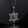 Filigree Art Evil Eye Stone Star of David Women Silver Pendant Necklace - Filigranist Jewelry