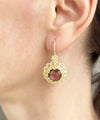 Filigree Art Flower Design Gold Plated Silver Alexandrite Gemstone Women Drop Earrings