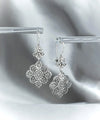 Filigree Art Flower Design Sterling Silver Women Dangle Drop Earrings - Filigranist Jewelry