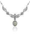 Filigree Art Gray Moonstone Gemstone Women Silver Princess Necklace - Filigranist Jewelry