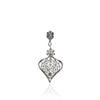 925 Sterling Silver Filigree Art Heart Design Pendant Necklace