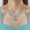 Filigree Art Labradorite Gemstone Women Silver Princess Necklace