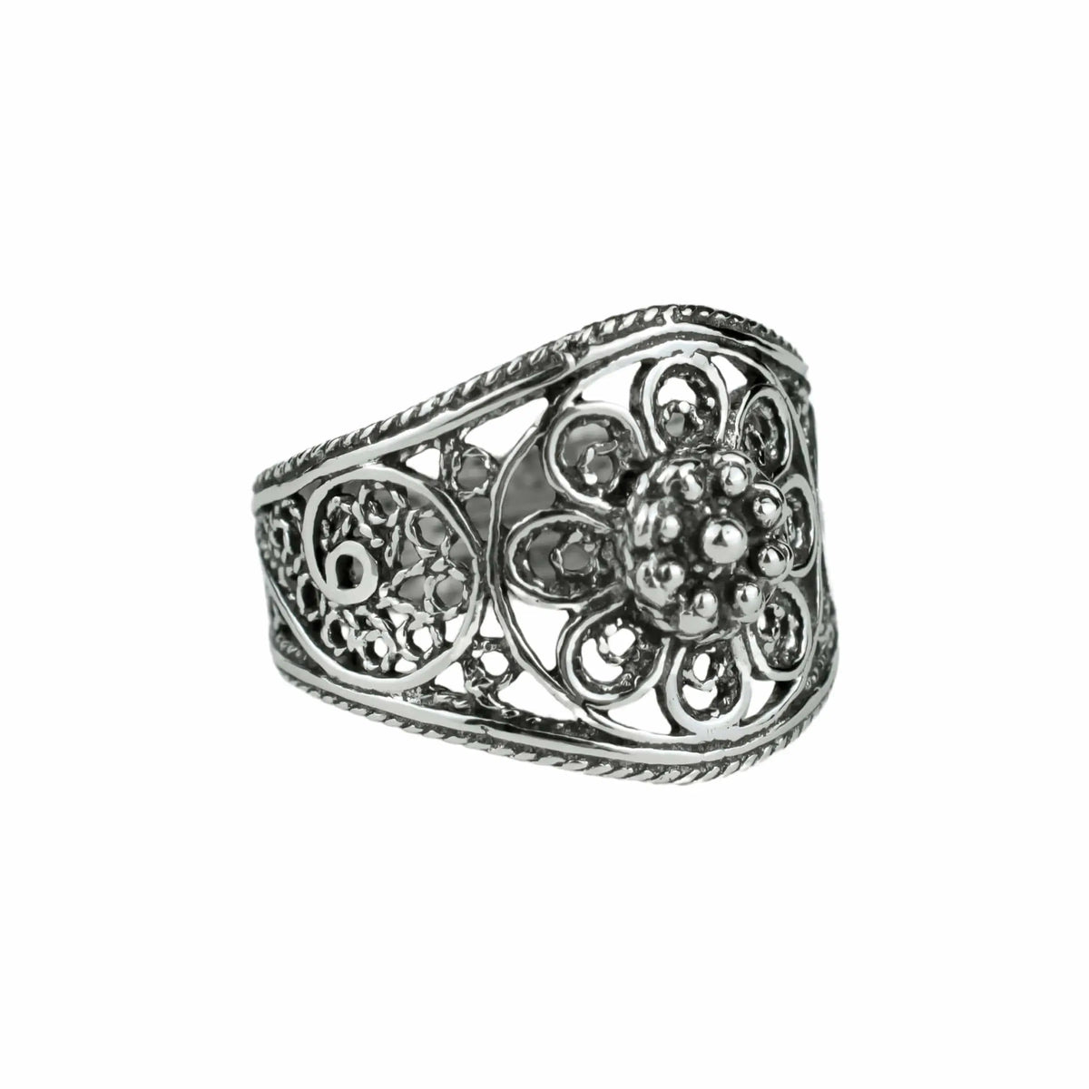 Filigree Art Lace Embroidery Women Silver Cocktail Ring– Filigranist ...