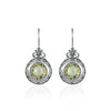 925 Sterling Silver Filigree Art Lemon Quartz Gemstone Floral Drop Earrings
