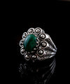Filigree Art Malachite Gemstone Women Statement Dome Ring - Filigranist Jewelry