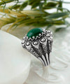 Filigree Art Malachite Gemstone Women Statement Dome Ring - Filigranist Jewelry