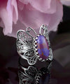 925 Sterling Silver Filigree Art Mojave Gemstone Butterfly Cocktail Ring