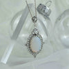 Filigree Art Moonstone Gemstone Women Silver Oval Pendant Necklace - Filigranist Jewelry