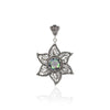 925 Sterling Silver Filigree Art Rainbow Quartz Gemstone Star Design Pendant Necklace