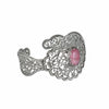 925 Sterling Silver Filigree Art Rhodonite Gemstone Lace Design Cuff Bracelet
