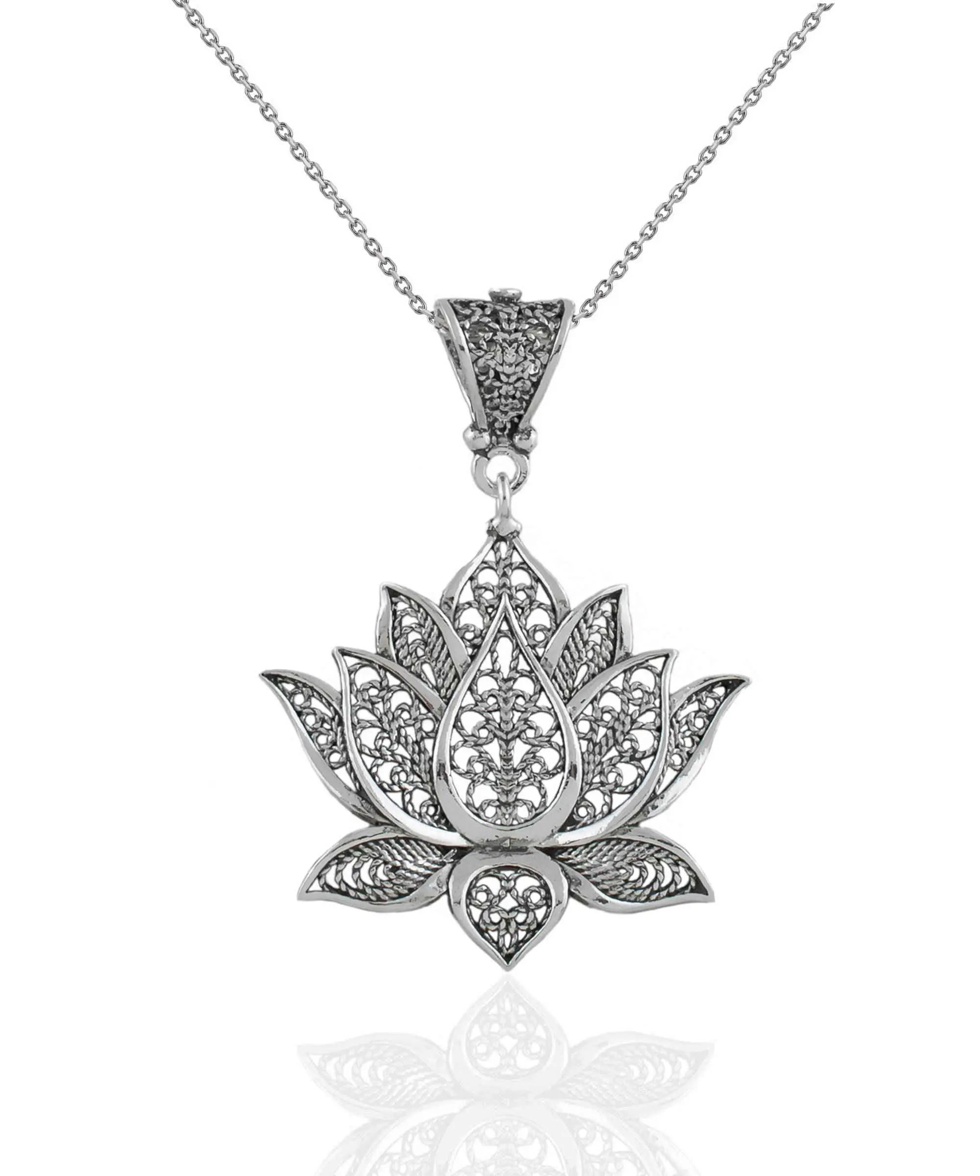 Filigree Art Sterling Silver Lotus Flower Women Pendant– Filigranist ...