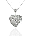 Filigree Art Tree of Life in Heart Women Silver Pendant Necklace