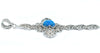 925 Sterling Silver Filigree Art Turquoise Stone Cross Design Pendant Necklace