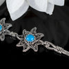925 Sterling Silver Filigree Art Turquoise Gemstone Link Bracelet