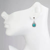 Filigree Art Turquoise Gemstone Women Silver Drop Earrings - Filigranist Jewelry