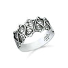 925 Sterling Silver Filigree Art Statement Band Ring