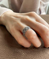 Filigree Art Women Sterling Silver Lotus Flower Figured Band Ring - Filigranist Jewelry