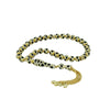 Gold Plated Sterling Silver 33 Beads Black Zirconia Paved Tasbih, Rosary Muslim Prayer Beads