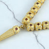 Gold Plated 925 Sterling Silver 33 Beads Red Zirconia Tasbih Rosary Prayer Beads