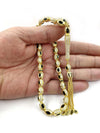 Gold Plated 925 Sterling Silver Black Onyx Mounted Tasbih Rosary Oval Worry Beads