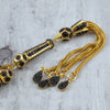 Gold Plated 925 Sterling Silver Black Zirconia Tasbih Rosary Prayer Worry Beads