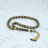 Gold Plated 925 Sterling Silver Blue Zirconia Twisted Beads Tasbih Rosary Worry Beads