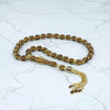 Gold Plated 925 Sterling Silver Red Zirconia Twisted Beads Tasbih Rosary Worry Beads