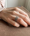 Luck and Elegance: Filigree Art Sterling Silver Women Four Clover Band Ring - Filigranist Jewelry