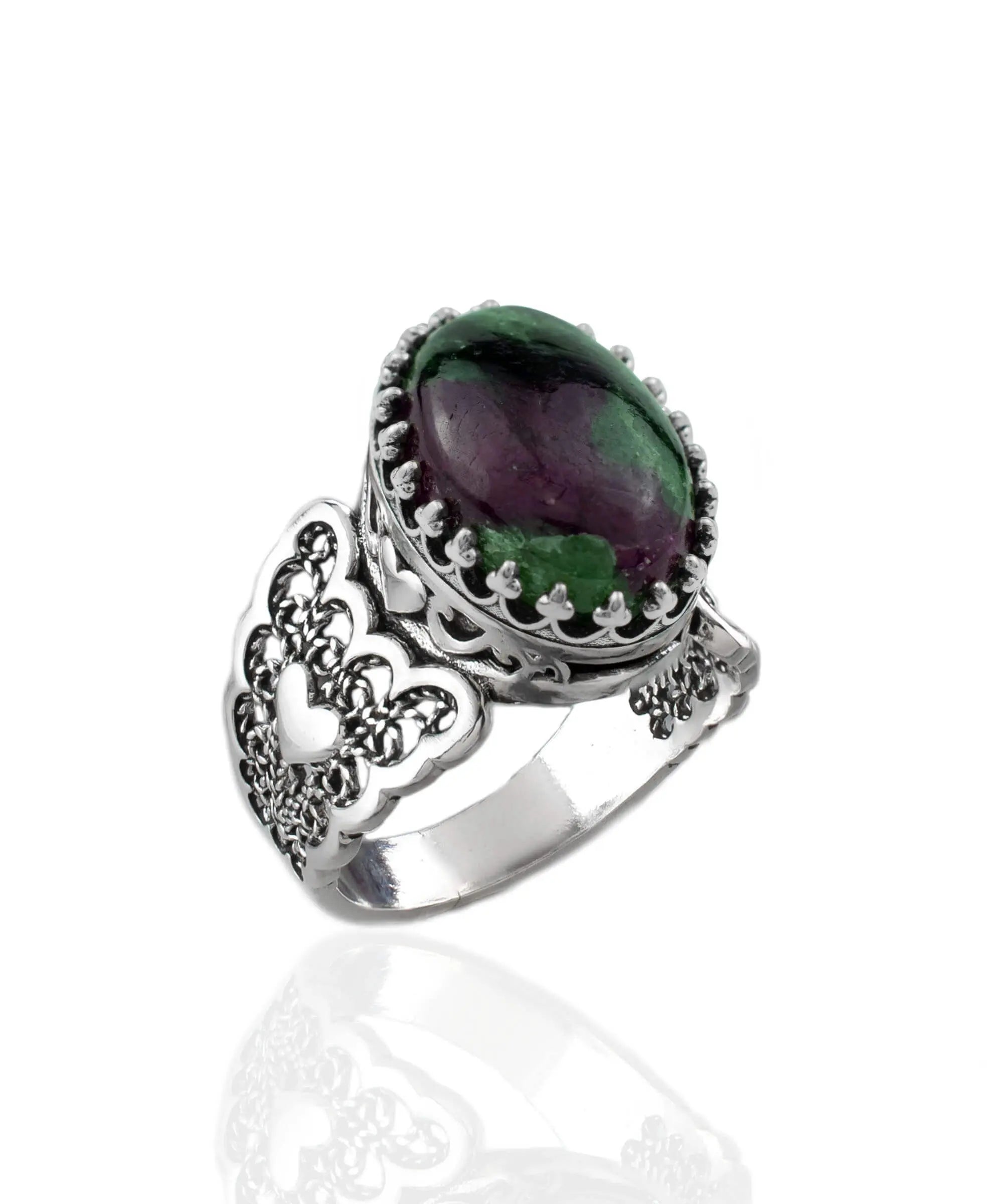 Ruby Zoisite Sterling Silver Rings, Sterling Silver Rings, Statement cheapest Ring, Ruby Zoisite Gemstone Rings, for her