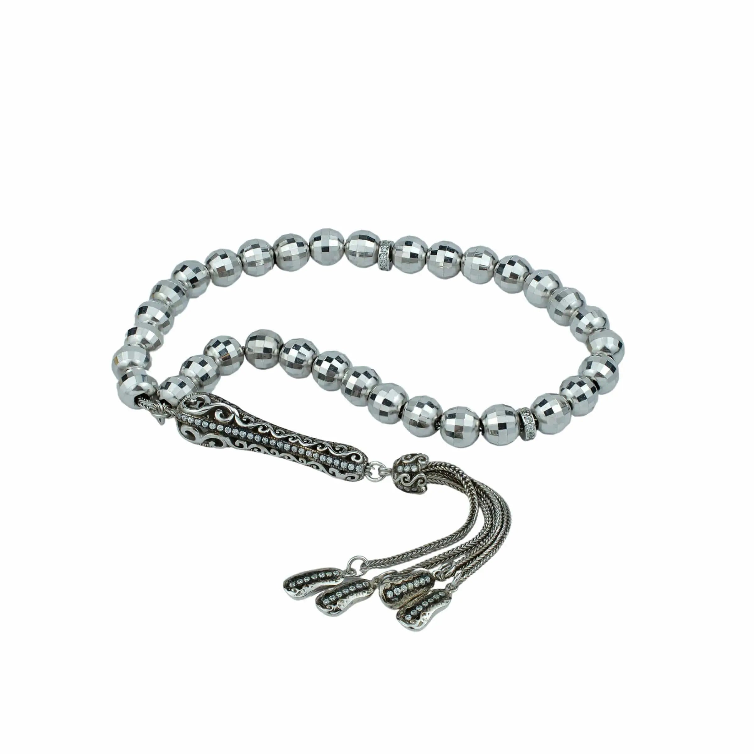 Sterling Silver Faceted Beads Tasbih Prayer Worryβ Filigranist Jewelry