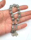 925 Sterling Silver Filigree Art 11 Pieces Lace Beads Stress Chain Tasbih