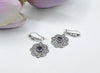 925 Sterling Silver Filigree Art Amethyst Gemstone Sun Figured Dangle Drop Earrings