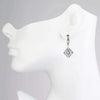 Sterling Silver Filigree Art Blue Quartz Gemstone Women Dangle Drop Earrings - Filigranist Jewelry
