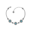 Sterling Silver Filigree Art Blue Topaz Gemstone Woman Link Bracelet - Filigranist Jewelry