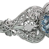 925 Sterling Silver Filigree Art Blue Topaz Gemstone Cuff Bracelet