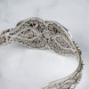 925 Sterling Silver Filigree Art Blue Topaz Gemstone Cuff Bracelet