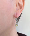 Sterling Silver Filigree Art Gemstone Dangle Women Daisy Earrings