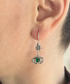 925 Sterling Silver Filigree Art green agate Gemstone Dangle Women Earrings