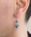 Sterling Silver Filigree Art Gemstone Dangle Women Diamond Earrings