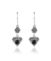 Sterling Silver Filigree Art Gemstone Dangle Women Diamond Earrings
