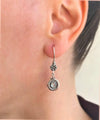 Sterling Silver Filigree Art Gemstone Dangle Women Earrings