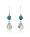 Sterling Silver Filigree Art Gemstone Dangle Women Round Earrings
