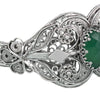 925 Sterling Silver Filigree Art Moss Green Agate Gemstone Cuff Bracelet