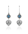 Sterling Silver Filigree Art Gemstone Dangle Women Heart Earrings