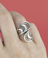 Sterling Silver Filigree Art Women Twisted Bypass Cocktail Ring
