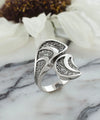 Sterling Silver Filigree Art Women Twisted Bypass Cocktail Ring