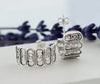 Sterling Silver Filigree Oval Design C-Hoop Stud Earrings for Women - Filigranist Jewelry